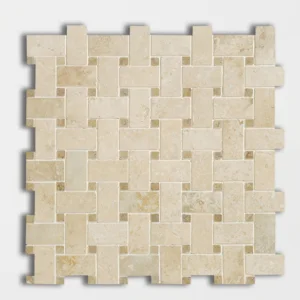 BASKET WEAVE Travertino Ivory matinė — Mozaikų vonios