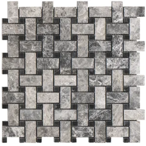TUNDRA DARK BASKET WEAVE Marmuro — Mozaikų vonios