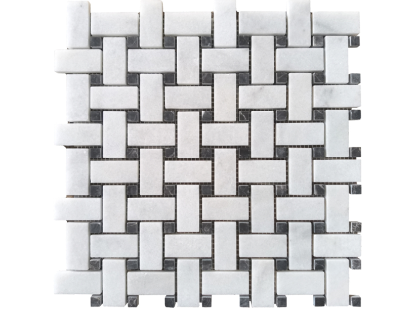 Marmuro carrara mozaika basket weave