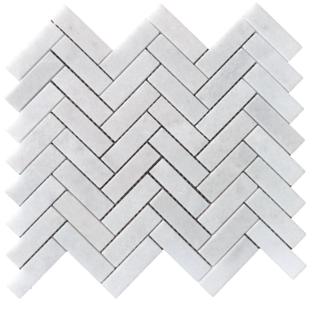 Marmuro carrara mozaika heringbone