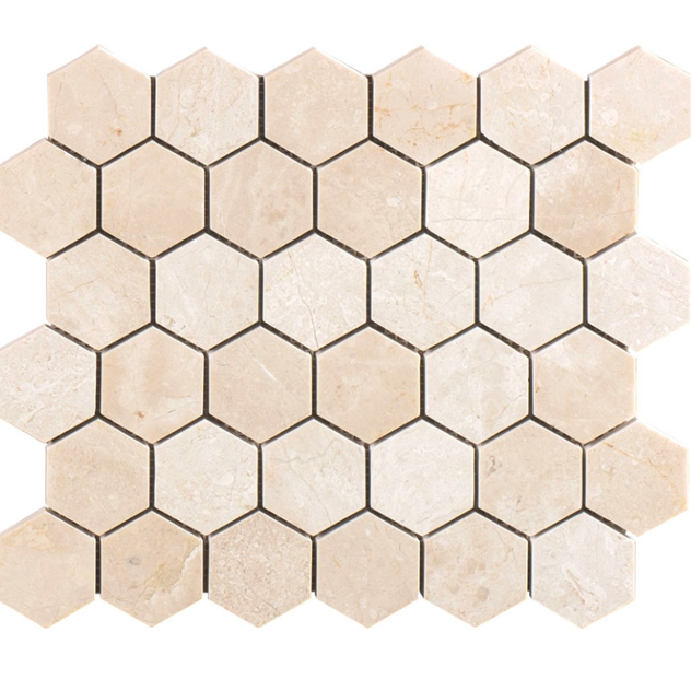 Marmuro crema marfil mozaika hexagon