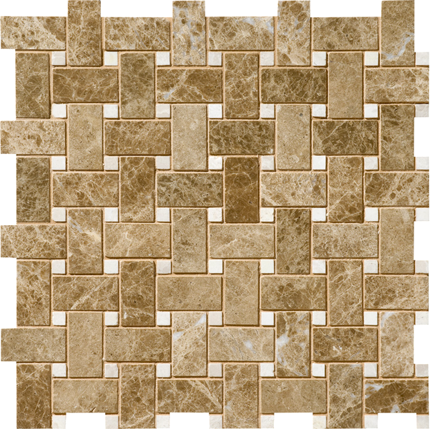 Marmuro light emperador mozaika basket weave