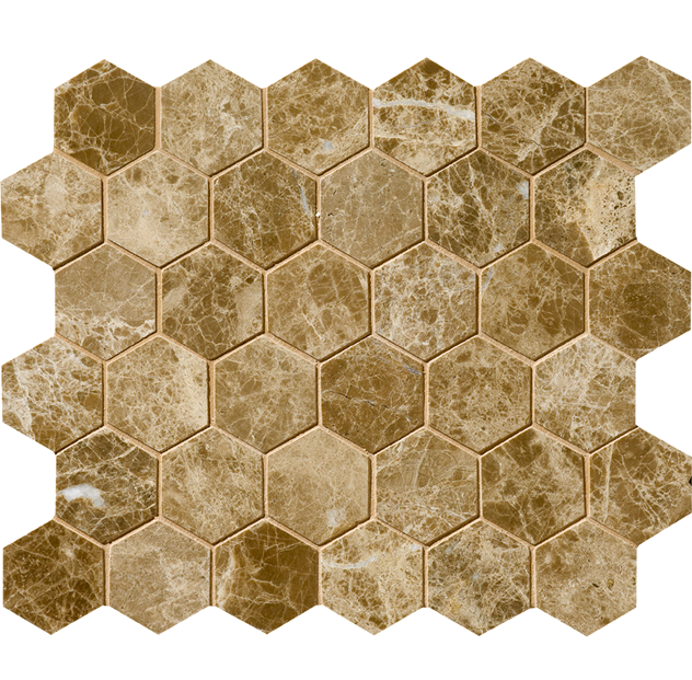 Marmuro light emperador mozaika hexagon