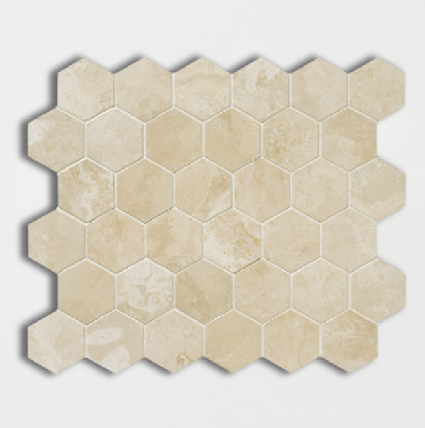 Tarvertino ivory matine mozaika hexagon