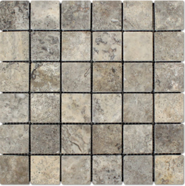Travertino silver matine pildyta mozaika